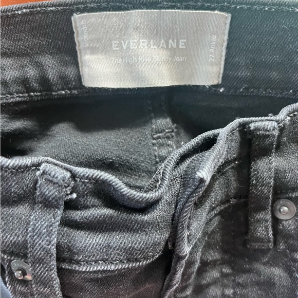Everlane The Midrise Skinny Jean Black Denim Pants Ankle Length Women’s Size 27 - Picture 4 of 7